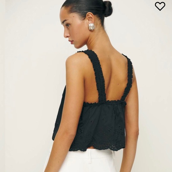 Reformation Black Lace Crop Top - Picture 3 of 6